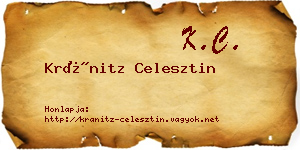 Kránitz Celesztin névjegykártya